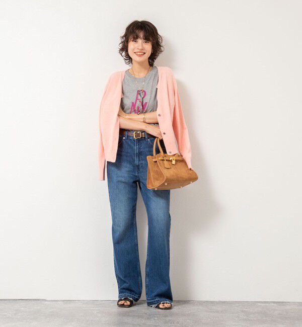 Rie Miller「《手洗い可能》《アンサンブル対応》モールヤーンクルーネックカーディガン」|カーディガン|