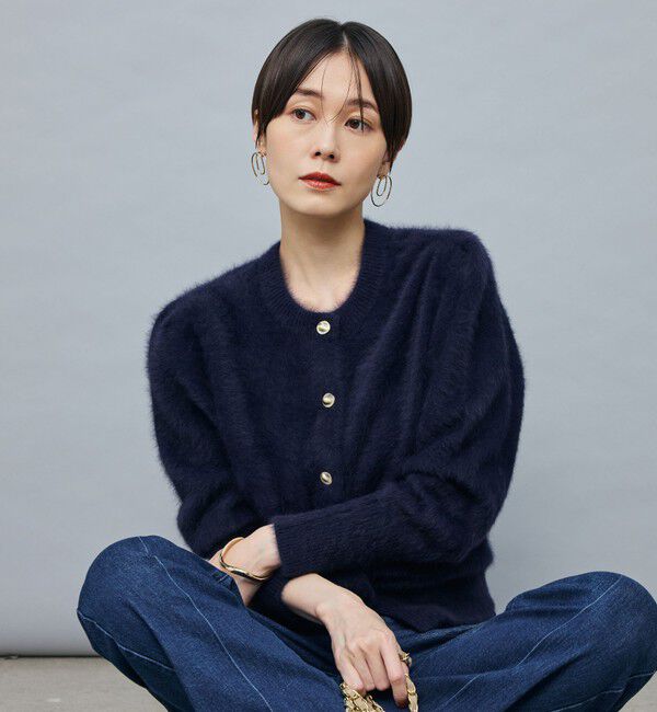 Laraaji「FOXカシミヤボックス袖2WAYカーディガン」|カーディガン|ネイビー
