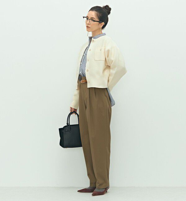 NOLLEY'S「《手洗い可能》鹿の子編みクルーネックカーディガン」|カーディガン|