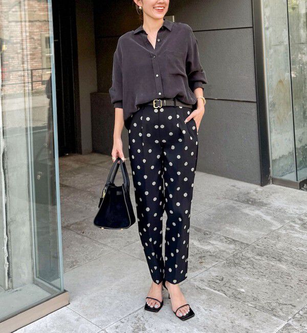 NOLLEY'S「ウォッシャブルストレッチドットジャガードテーパードパンツ」|その他|