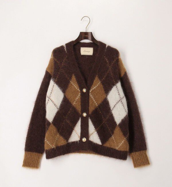 Laraaji「モヘアインターシャアーガイルVネックカーディガン」|カーディガン|