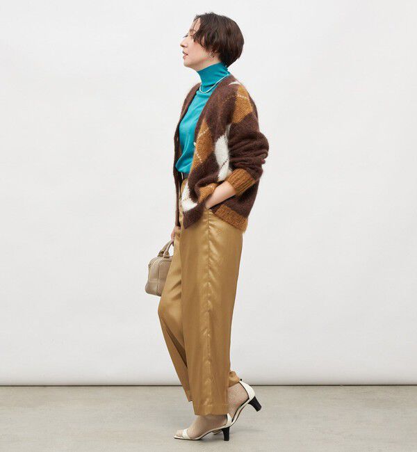 Laraaji「モヘアインターシャアーガイルVネックカーディガン」|カーディガン|