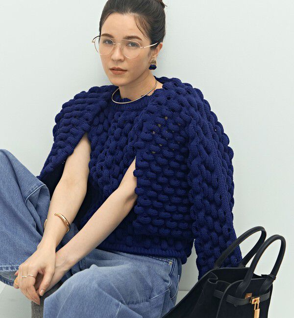 Laraaji「《手洗い可能》3D柄ボレロカーディガン」|カーディガン|