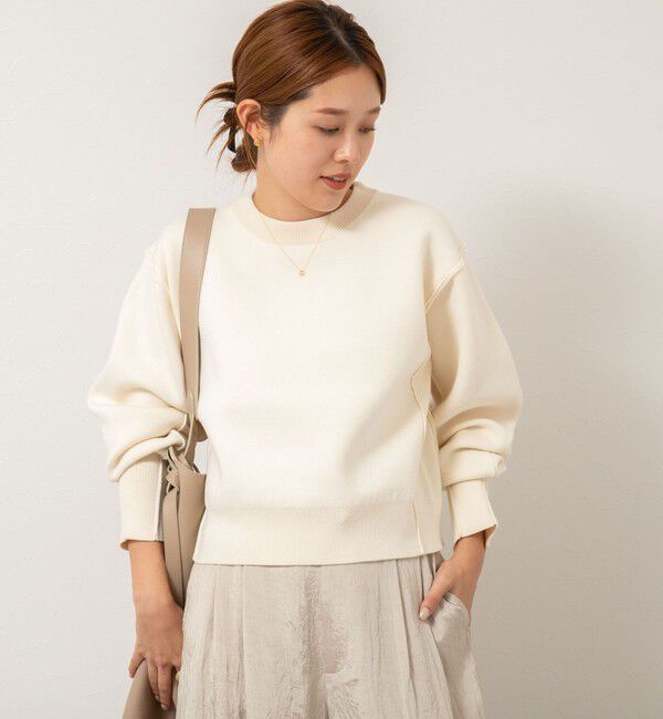 NOLLEY'S「《手洗い可能》スウェット風ニットプルオーバー」|ニット・セーター|