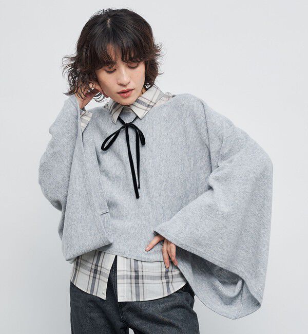 NOLLEY'S「12Gオルティアロングマフラー」|ニット・セーター|ライトグレー