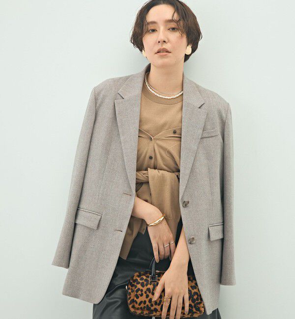 NOLLEY'S sophi「シルクネップツイードオーバージャケット」|テーラードジャケット|