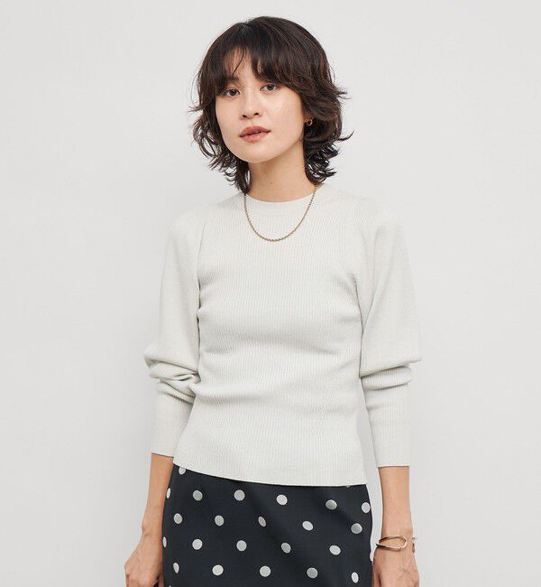 NOLLEY'S「《手洗い可能》リブパフスリーブプルオーバーニット」|ニット・セーター|