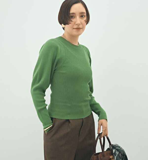 NOLLEY'S「《手洗い可能》リブパフスリーブプルオーバーニット」|ニット・セーター|