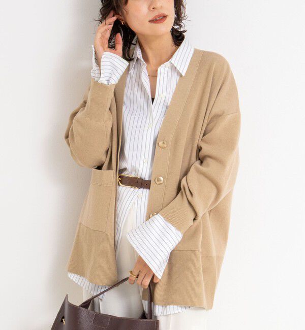 NOLLEY'S sophi「《手洗い可能》総針ビックVネックカーディガン」|カーディガン|