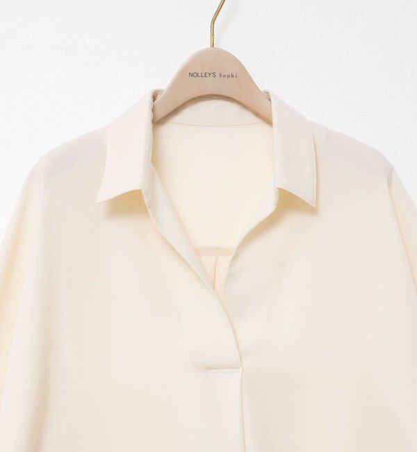 NOLLEY'S sophi「《morisachiシリーズとセットアップ対応》ウォッシャブルダブルサテンスキッパーブラウス」|シャツ・ブラウス|
