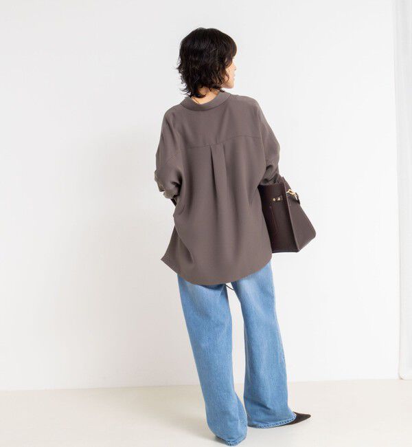 NOLLEY'S sophi「《morisachiシリーズとセットアップ対応》ウォッシャブルダブルサテンスキッパーブラウス」|シャツ・ブラウス|