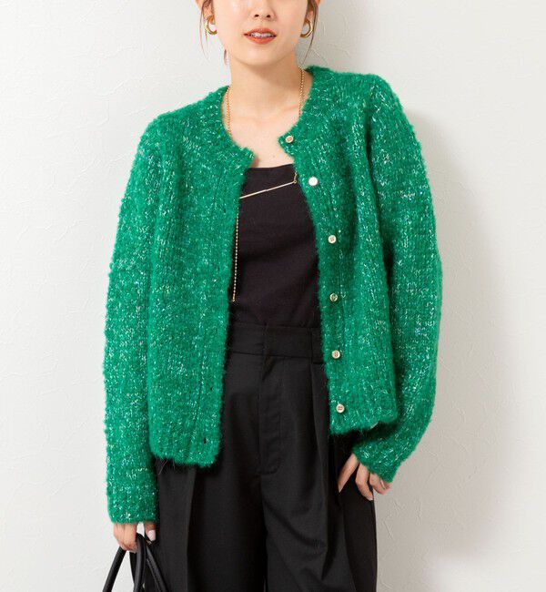 NOLLEY'S「モヘアスパンコールカーディガン」|カーディガン|グリーン