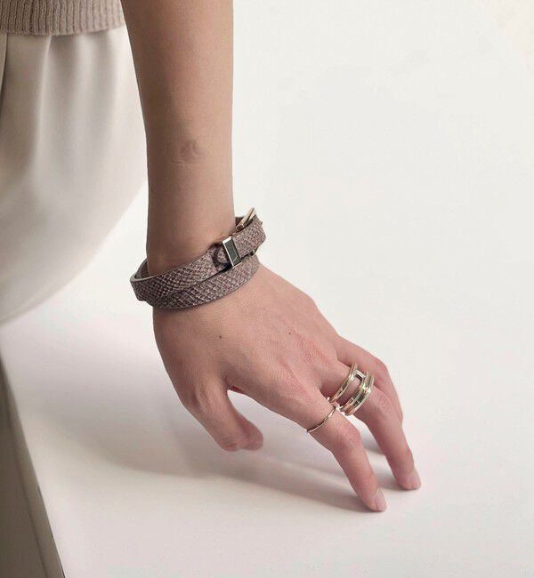 grace grace「【grace grace/グラスグラス】ダブルロールベルトブレス」|ブレスレット・バングル|