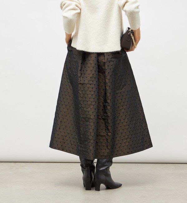 NOLLEY'S「ウォッシャブルドットジャガードタックフレアスカート」|スカート|