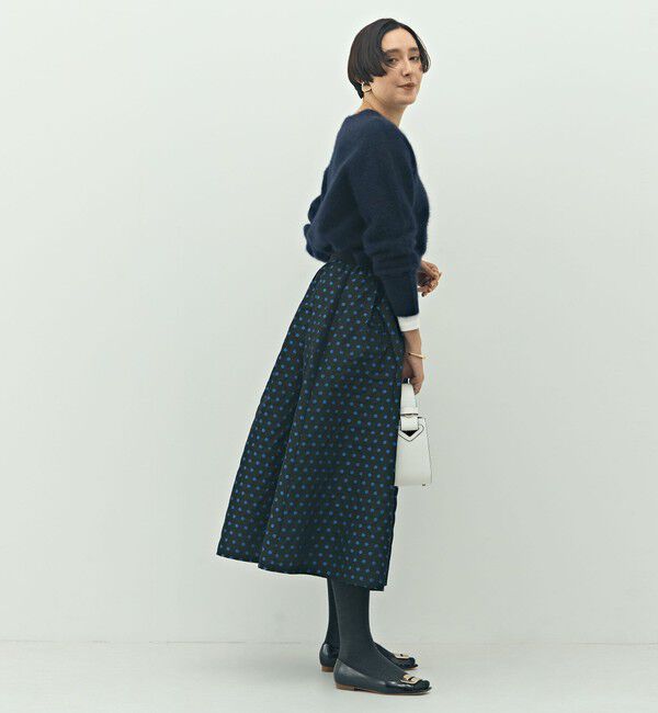 NOLLEY'S「ウォッシャブルドットジャガードタックフレアスカート」|スカート|