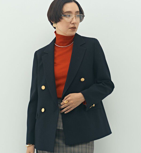 NOLLEY'S「ウォッシャブルウール調ダブルジャケット」|テーラードジャケット|
