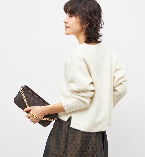 NOLLEY'S「《手洗い可能》ヘアリーストレッチVネックプルオーバーニット」|ニット・セーター|