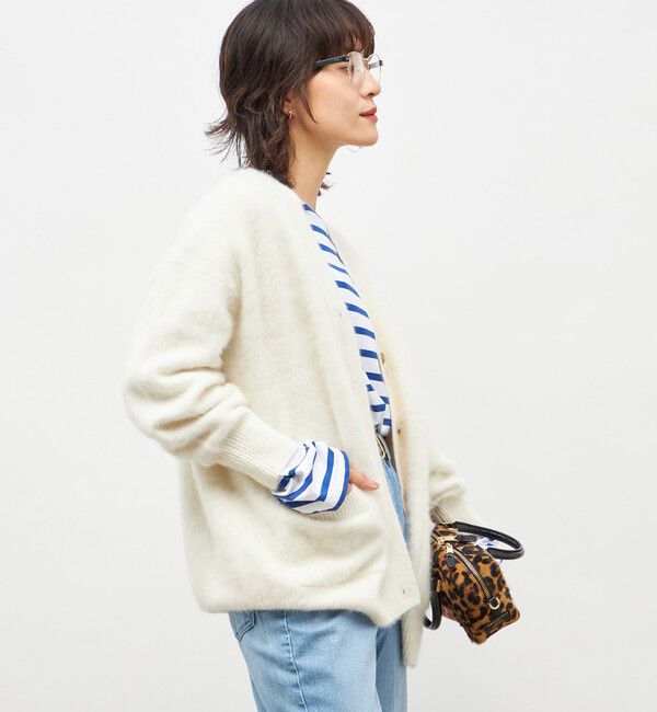 NOLLEY'S sophi「カシミヤ混ヘアリーVネックカーディガン」|カーディガン|