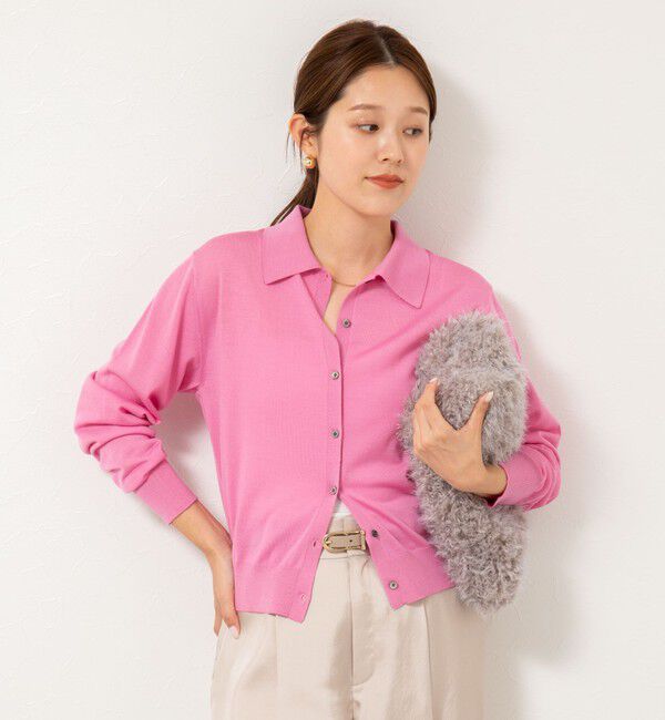 NOLLEY'S「《手洗い可能》16Gマレー襟付きカーディガン」|カーディガン|