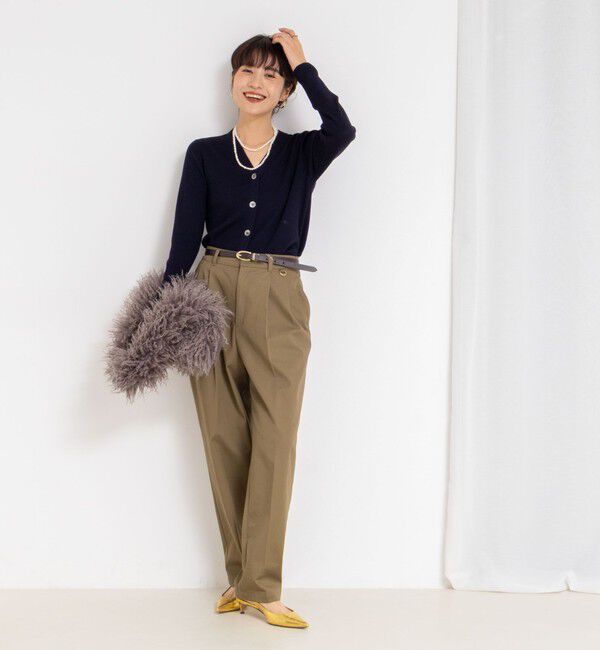 NOLLEY'S「《手洗い可能》16GマレーリブVネックカーディガン」|カーディガン|