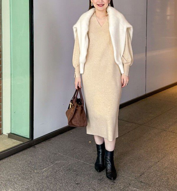 NOLLEY'S sophi「◇【WEB限定】ウォッシャブルラメ総針Vネックコクーンワンピース」|ワンピース|