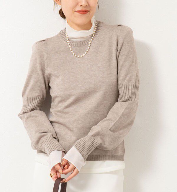 NOLLEY'S sophi「【MARILYN MOON/マリリーンムーン】14G wool modern sleeve top」|ニット・セーター|ベージュ