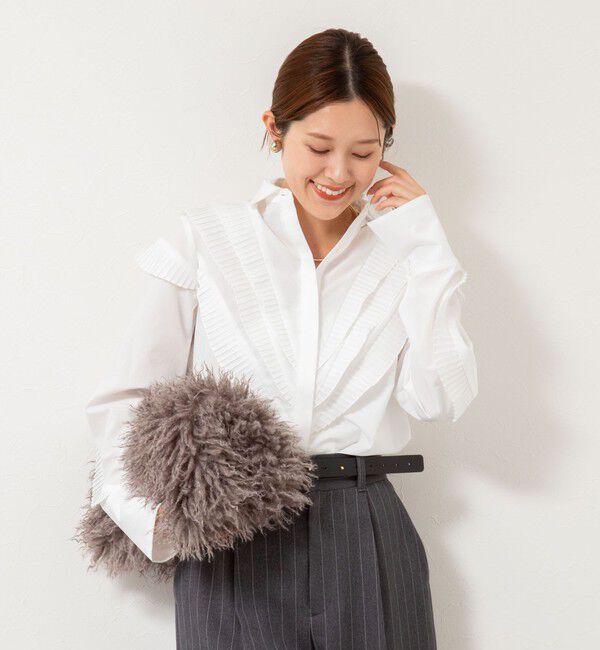 NOLLEY'S「【MARILYN MOON/マリリーンムーン】Vタックフリルブラウス」|シャツ・ブラウス|