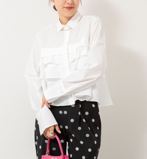 NOLLEY'S「【MARILYN MOON/マリリーンムーン】layered raffle blouse」|シャツ・ブラウス|オフホワイト