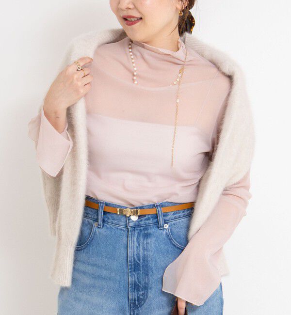 NOLLEY'S sophi「ウォッシャブルシアーオーガンジータートルネック」|Tシャツ・カットソー|ベビーピンク