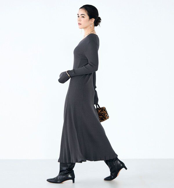 NOLLEY'S「《手洗い可能》フイット＆フレアーVネックワンピース」|ワンピース|