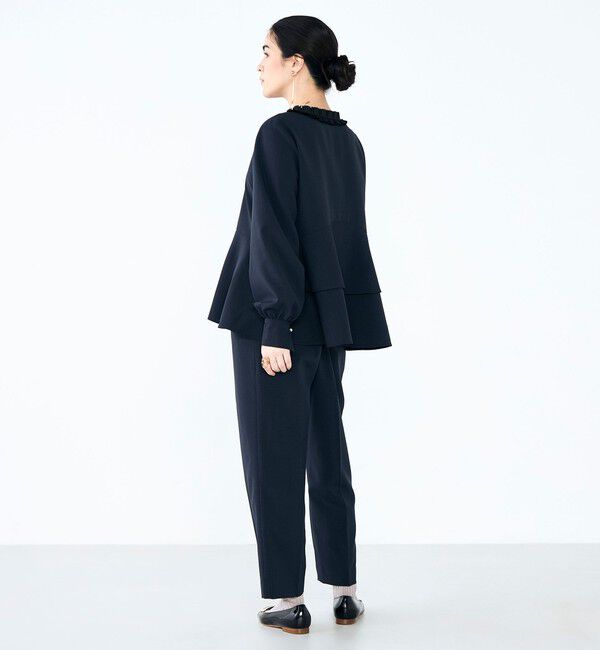 NOLLEY'S「《セットアップ対応》ウォッシャブル衿プリーツペプラムブラウス」|シャツ・ブラウス|