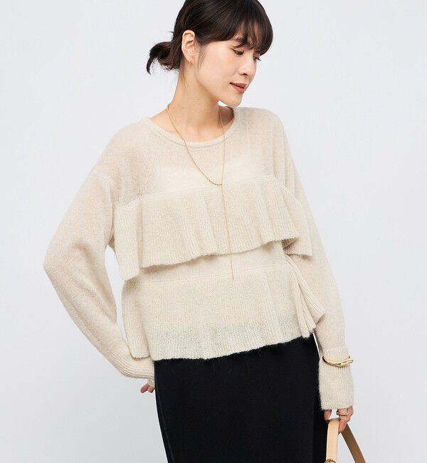 NOLLEY'S「2WAYラメモヘヤラッフルプルオーバー」|ニット・セーター|