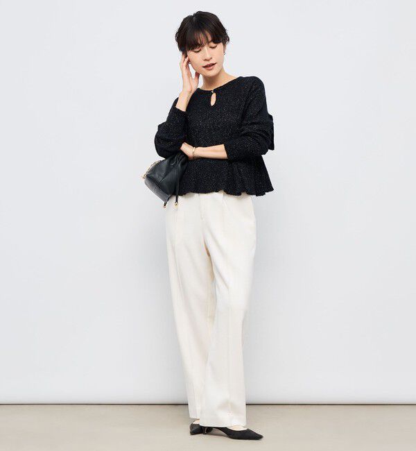 NOLLEY'S「2WAYラメモヘヤラッフルプルオーバー」|ニット・セーター|