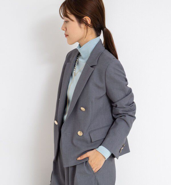 NOLLEY'S sophi「《セットアップ対応》ウォッシャブルウール混ツイルショートジャケット」|テーラードジャケット|