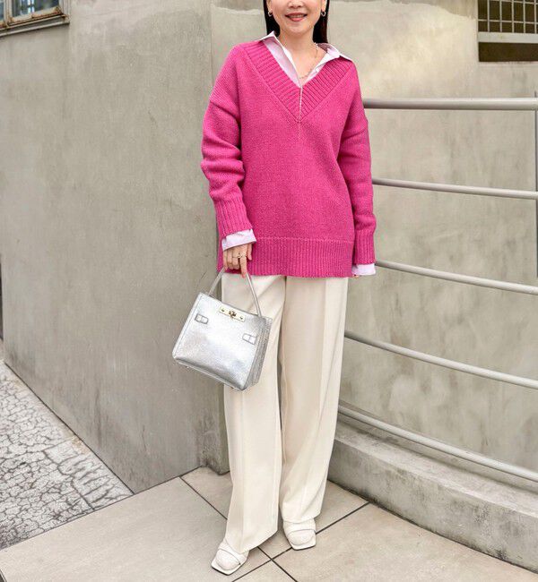 NOLLEY'S sophi「ブライト紡毛Vネックプルオーバー」|ニット・セーター|