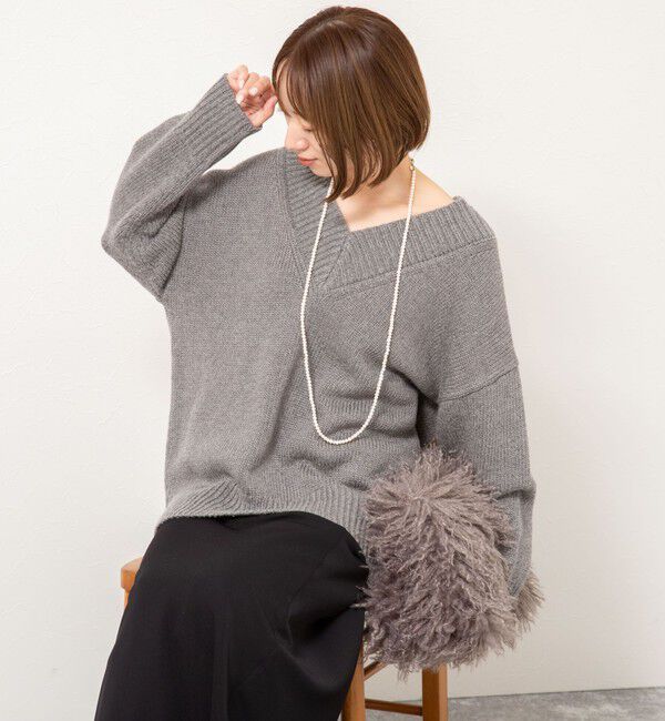 NOLLEY'S sophi「ブライト紡毛Vネックプルオーバー」|ニット・セーター|