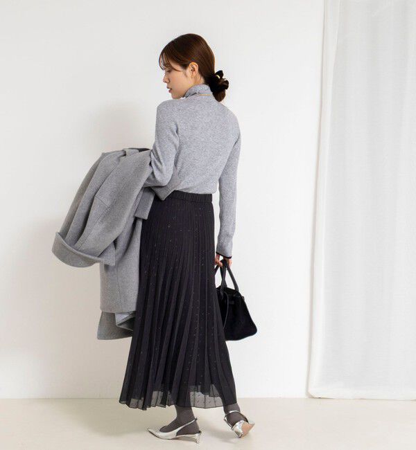 NOLLEY'S「ウォッシャブルラメカットドビープリーツスカート」|スカート|