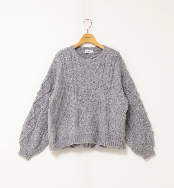 NOLLEY'S「ケーブルニット&times;ファブリックハイブリットトップス」|ニット・セーター|