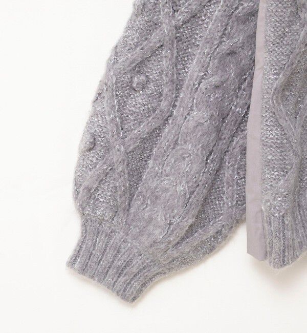 NOLLEY'S「ケーブルニット&times;ファブリックハイブリットトップス」|ニット・セーター|