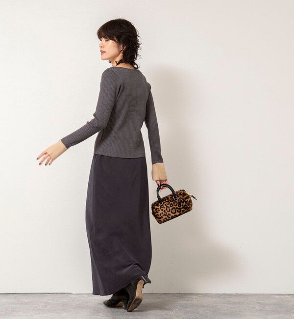 NOLLEY'S sophi「ウォッシャブルスエードサテンナロースカート」|タイト|