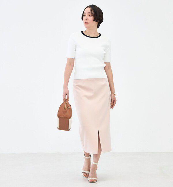 NOLLEY'S sophi「《アンサンブル対応》《手洗い可能》マルチファンクション5分袖プルオーバー」|ニット・セーター|