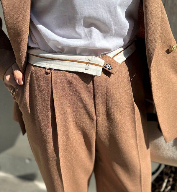 NOLLEY'S「ウォッシャブルハイスペック麻調愛されセミワイドパンツ」|その他|