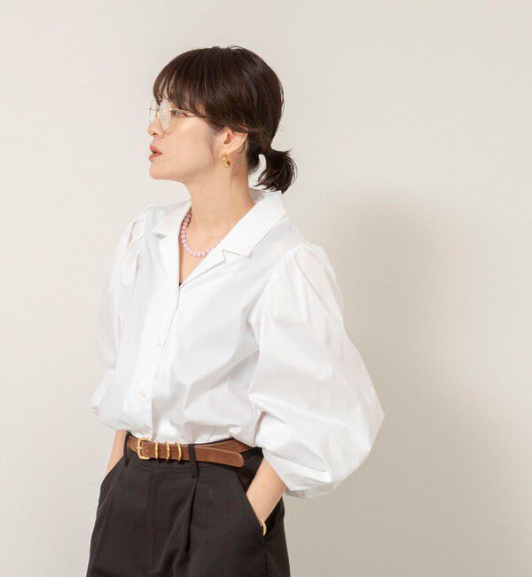 MAQWEL「【MAQWEL/マクウェル】ボリュームスリーブ開襟シャツ」|シャツ・ブラウス|