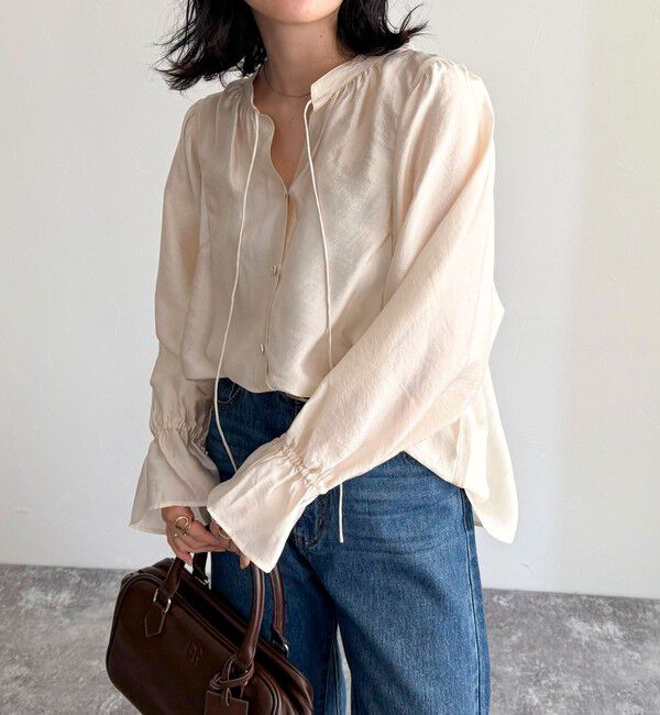 fredy emue「シャイニーシアー2WAYギャザーブラウス」|シャツ・ブラウス|