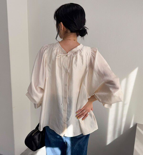 fredy emue「シャイニーシアー2WAYギャザーブラウス」|シャツ・ブラウス|