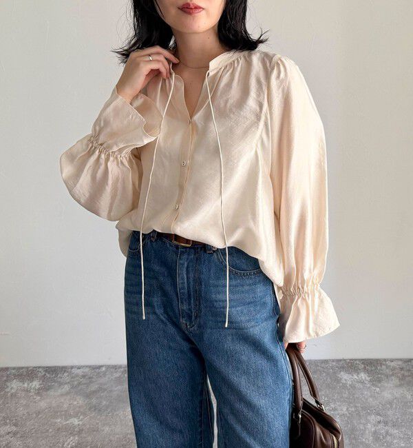 fredy emue「シャイニーシアー2WAYギャザーブラウス」|シャツ・ブラウス|