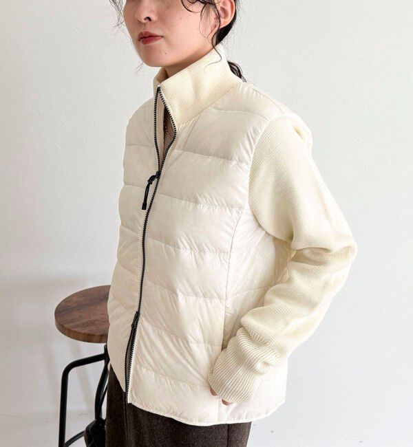 fredy emue「【TAION/タイオン】別注HI NECK DOWN JACKET+SLEEVE KNIT」|ダウン|オフホワイト