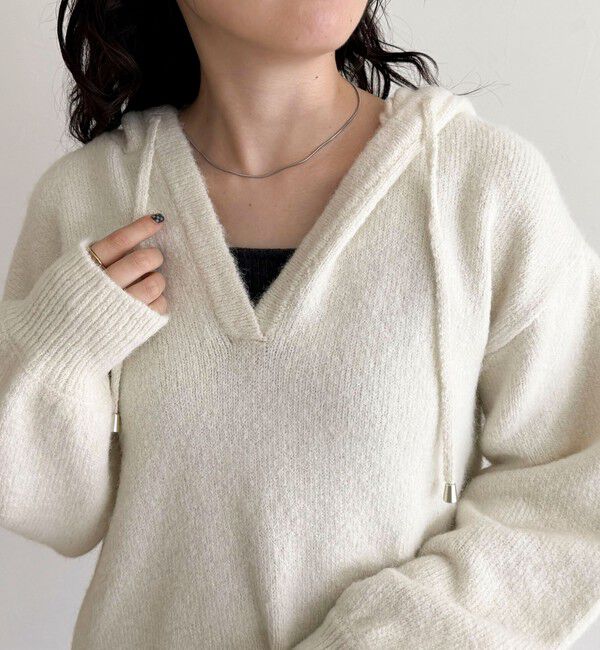 fredy emue「フード付きニットプルオーバー」|ニット・セーター|