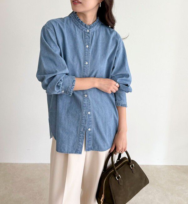 fredy emue「バンドカラーフリルシャツ」|シャツ・ブラウス|