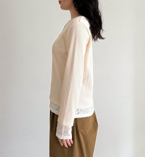 fredy emue「レイヤード風ヘンリーネックプルオーバー」|Tシャツ・カットソー|